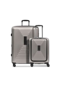 REDOLZ Essentials 14 - Essentials 14 4-Rollen Kofferset 2 tlg. Laptopfach mit Dehnfalte - aubergine metallic