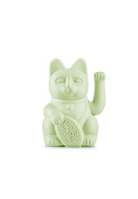 DONKEY - Winkekatze Lucky Cat Maneki Neko, Light Green, 15 cm - Black