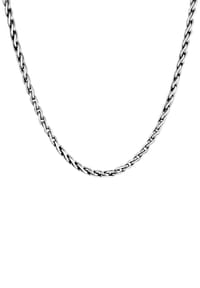 KUZZOÍ - Halskette Herren Glieder Zopfkette Oxidiert 925 Silber - Silber