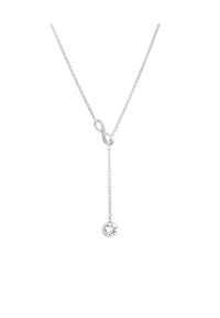 elli. - Halskette Y-Kette Infinity Unendlichkeit 925 Silber, Mit Kristallen Von Swarovski® - Silber