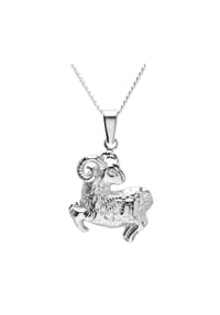 OSTSEE-SCHMUCK® - Kette mit Anhänger , Tierkreiszeichen Widder , Silber 925/000 - silber