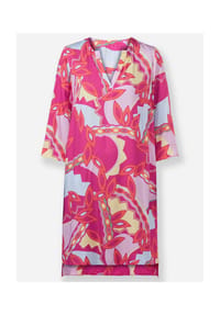 heine - Druck-Kleid - orange-fuchsia-bedruckt