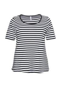 sheego - Streifenshirt - marine-weiß