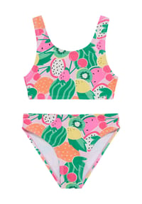 MANGUUN - Bustier-Bikini, breite Träger, für Kinder - 1 FLAMINGO AOP