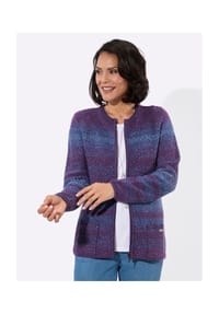 Witt - Strickjacke - lila-dunkelblau-gemustert