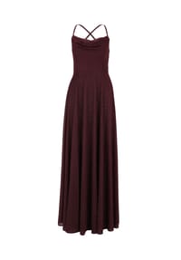 Vera Mont - Abendkleid mit Wasserfallausschnitt - Dark Red/Grey