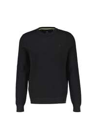 LERROS - Rundhals-Strickpullover aus nachhaltig produzierter Baumwolle - BLACK