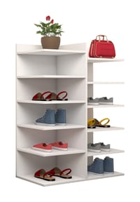 VCM. - Holz- Schuhregal | Maße: B. 60 x  H. 80 x T. 30 cm | 12 Fächer - Enosa - Sonoma-Eiche