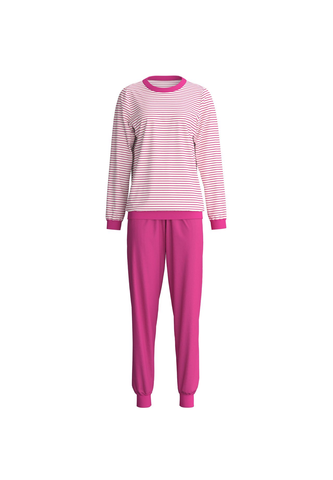 Calida Damen Rosa Cotton Special Bündchen-Pyjamafür M, Zeitlose Silhouette Mit Präziser Passform Und Klarer Struktur - Bild 3