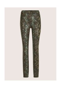 MADELEINE - Kurzgröße: Gerade Jerseyhose mit Animal-Print - khaki