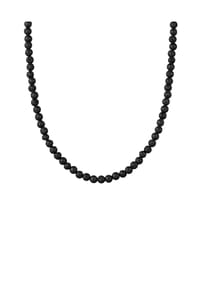elli. - Halskette Perlen Lava Schwarz 925 Sterling Silber - Silber