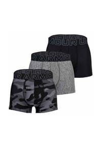UNDER ARMOUR - Herren Boxershorts, 3er Pack - Performance Tech Trunks - Novelty 3", Camouflage, Stretch - Schwarz/Grau