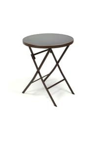 VCM. - Klapptisch | Glastisch | Stehtisch braun | klappbar Bistrotisch | Bartisch | Terrassentisch | Ø 60cm - Braun