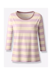 heine - Druck-Shirt - eisblau-elfenbein-geringelt
