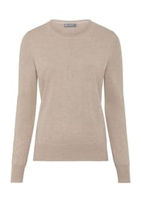GALERIA - Seide-Kaschmir Pullover "Madrid", Rundhals-Ausschnitt, für Damen - BEIGE MELANGE