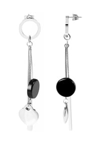 Adelia's - Adelia's Damen Ohrstecker aus poliertem Edelstahl mit Herz - schwarz