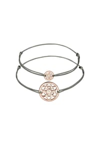 elli. - Armband Lebensblume Mutter Kind Set Nylon 925 Silber - Rosegold