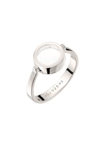 elli. - Ring Rock Crystal Rund Transparent 925 Sterling Silber - Silber