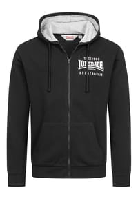 LONSDALE™ - Herren Kapuzensweatjacke mit Reißverschluss normale Passform LINTMILL - Black/White/Grey