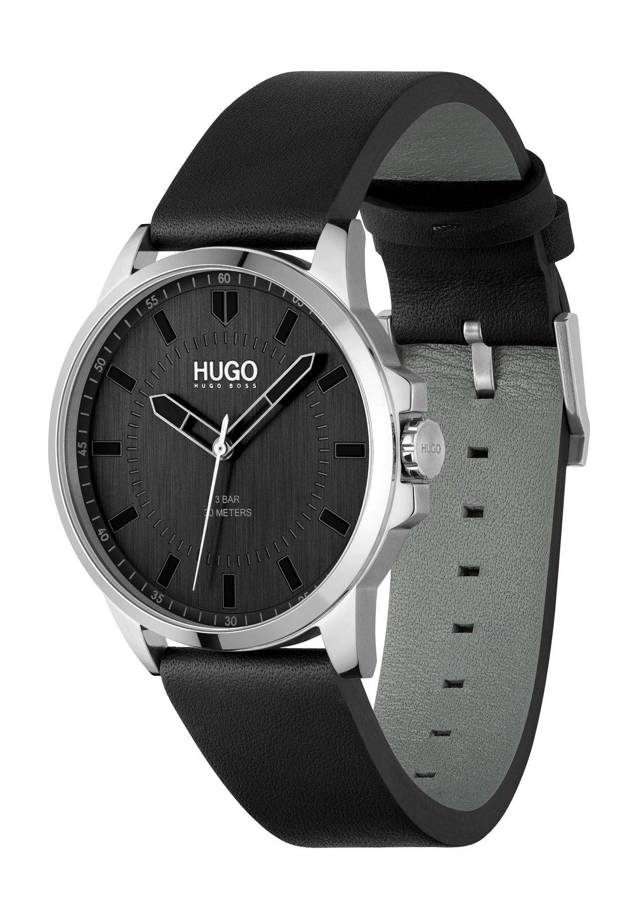 Hugo Watches Herrenuhr "First 1530188", Silber/Schwarz
