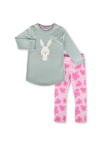 sigikid® - Pyjama Nachtwäsche ,  für Kinder - salbeigrün/pink