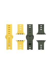 WRISTR - Smartwatch-Armband (2-tlg. Set) Nova-Motus-Solo kompatibel mit Apple Watch - Grün / Schwarz / Weiß