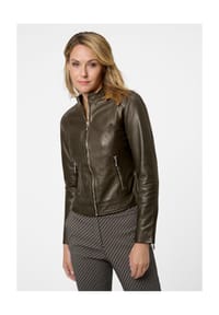 RICANO - Damen Lederjacke Ciara, Basic Lederjacke aus butterweichem Lamm Leder - Cognac