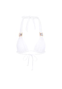 MODA MINX - Bikini-Top Amour mit funkelndem Steinbesatz - White