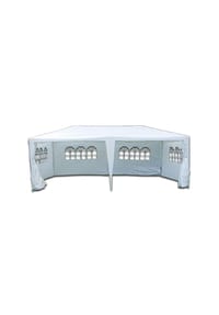 VCM. - Pavillon | Maße ca. 3x6 m | wasserabweisende 110g / m² PE Plane | Partyzelt mit Seitenteilen | Gartenzelt mit Stahlgestell | Festivalzelt | Weiß - 