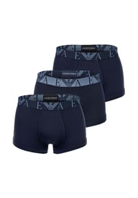 EMPORIO ARMANI - Herren Trunks, 3er Pack - BOLD MONOGRAM, Shorts, Stretch Cotton - Blau2