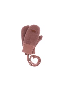 maximo® - GOTS MINI-Handschuhe, Daumen Wollfleece, Strickbund - braunmeliert