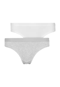 SNOCKS - Basic Brazilian Slips, 2er-Pack, für Damen - 246 GREY/WHITE