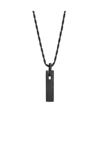 KUZZOÍ - Halskette Bar Plättchen Rechteck Oxidiert 925 Silber - Zweifarbig
