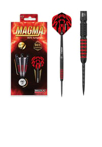 BULL'S® - Steeldarts Magma Dartpfeile 90% Tungsten Darts-Set Profi - red black