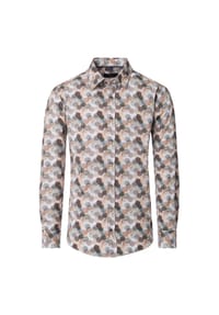 CASAMODA - Herren Freizeithemd Print Casual Fit - Braun
