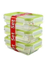 emsa Glas-Dosen-Set, 3-teilig, Inhalt 3 x 0,5 l Clip&Close