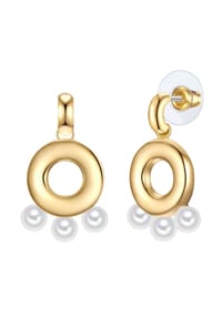 YOKOAMii - Damen Ohrringe aus Metall-Legierung in Gelbgold mit Perle (synth.) - gelbgold