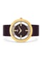 RHODENWALD & SÖHNE Armband-Uhr Lucrezia gelbgold Echtleder dunkelbraun Bild 3