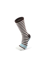 MUNADUNA - Gestreifte Yoga-/Pilates- Anti-Rutsch Zehensocken Fitness-Socken,Handgekettelt,Anti-Rutsch - Braun
