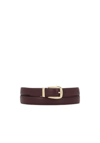 kazar - Beidseitiger Ledergürtel für Damen mit goldenen Details - Bordeaux