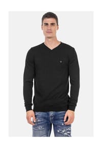 CIPO & BAXX® - Pullover mit V-Ausschnitt, CP242 - BLACK