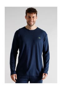 TOM TAILOR - Schlafanzug-Oberteil, Baumwolle, für Herren - 630 BLAU DUNKEL UN