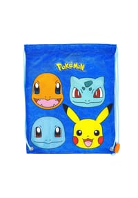 Nintendo - Pokémon Turnbeutel Lunchbag mit Kordelzug für Kinder Ausflüge & Snacks - 