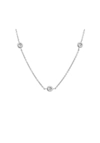 MONCARA - Damen Collier, 585er Weißgold, 3 Diamanten zus. ca. 0,11 Karat - Weißgold