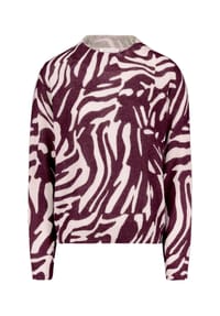 BETTY & CO - Strickpullover mit Animalprint - Dark Red/Cream