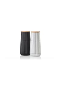 AdHoc® - Set Pfeffer- und Salzmühle Scape, black&silver, CeraCut® Ceramic Mahlwerk, Kunststoff / Eichenholz - Black & Gold
