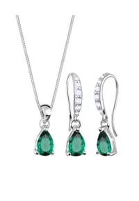 elli. - Schmuckset 925 Sterling Silber Edelsteine - Grün