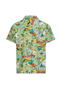 KING KEROSIN - Kurzarmhemd mit lebhaftem Gardasee-Allover-Print Lago Di Garda - mint