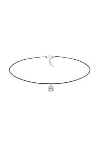 elli. - Halskette Basic Choker 925 Silber, Mit Kristallen Von Swarovski® - Schwarz