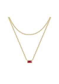 GLANZSTÜCKE MÜNCHEN - Damen Kette aus 925/- Sterling Silber in Gelbgold mit Korund - gelbgold